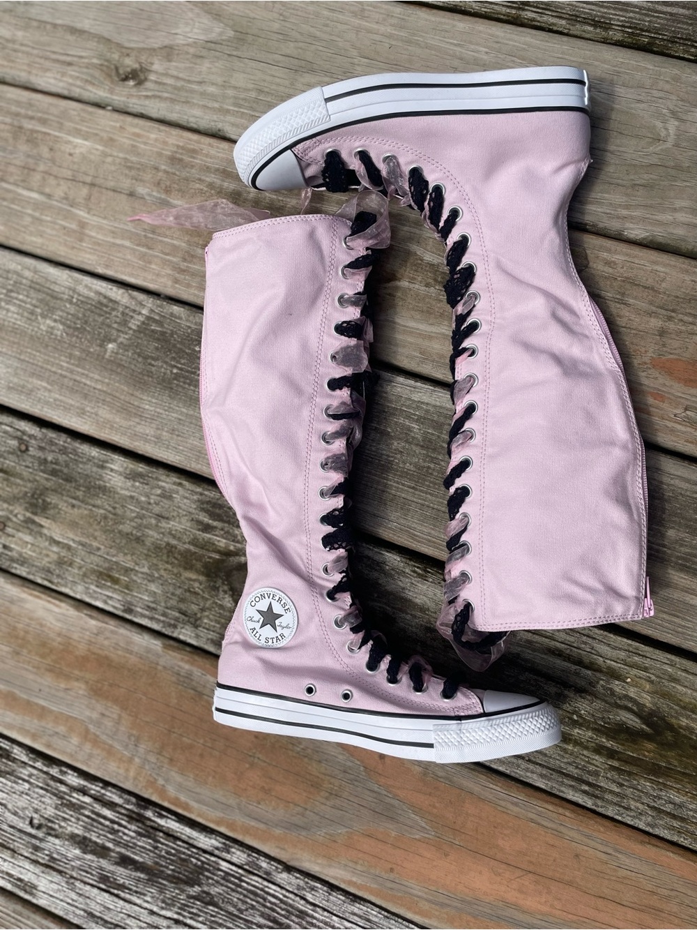 Converse Pink Knee-High Lace-Up Boots